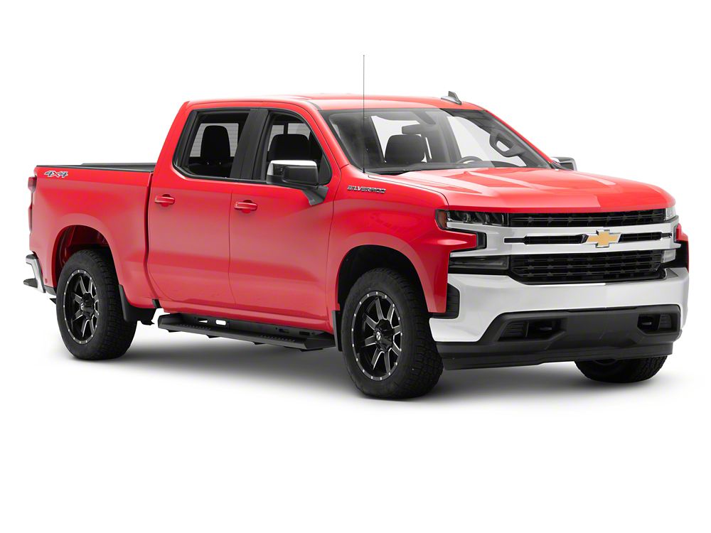 Barricade HD Steel Running Boards; Textured Black (19-25 Silverado 1500 Crew Cab)
