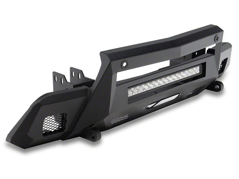 Barricade HD Stubby Front Bumper with Winch Mount and 20-Inch Single Row LED Light Bar (22-25 Silverado 1500, Excluding ZR2)