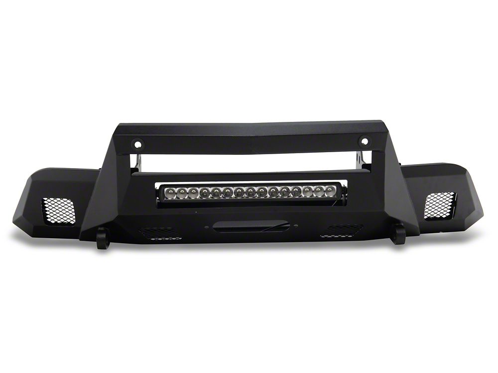 Barricade HD Stubby Front Bumper with Winch Mount and 20-Inch Single Row LED Light Bar (22-25 Silverado 1500, Excluding ZR2)