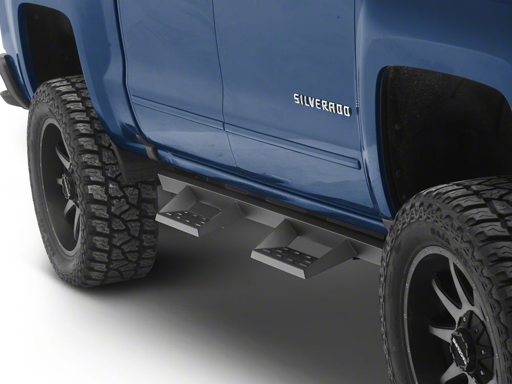 Barricade Canyon Drop Steps; Textured Black (07-18 Silverado 1500 Crew Cab)