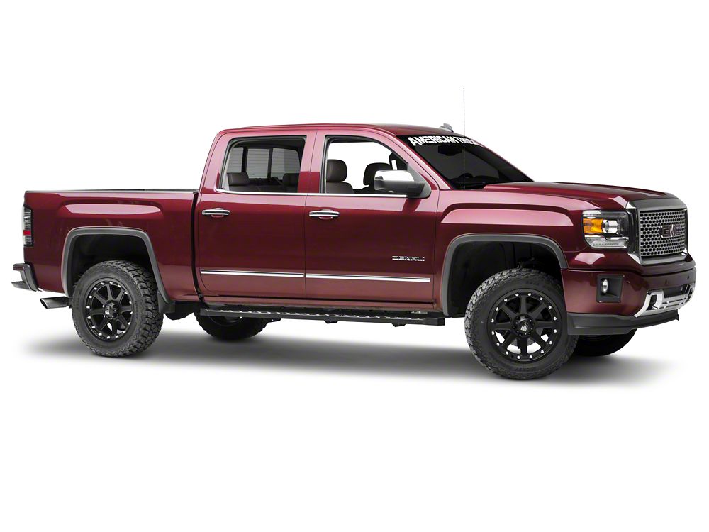 Barricade Rattler Running Boards; Textured Black (14-18 Sierra 1500)