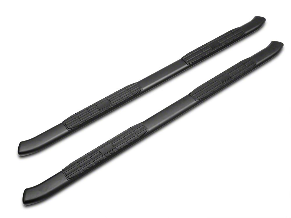 Barricade Pinnacle 4-Inch Oval Bent End Side Step Bars; Body Mount; Black (99-13 Sierra 1500 Extended Cab, Crew Cab)