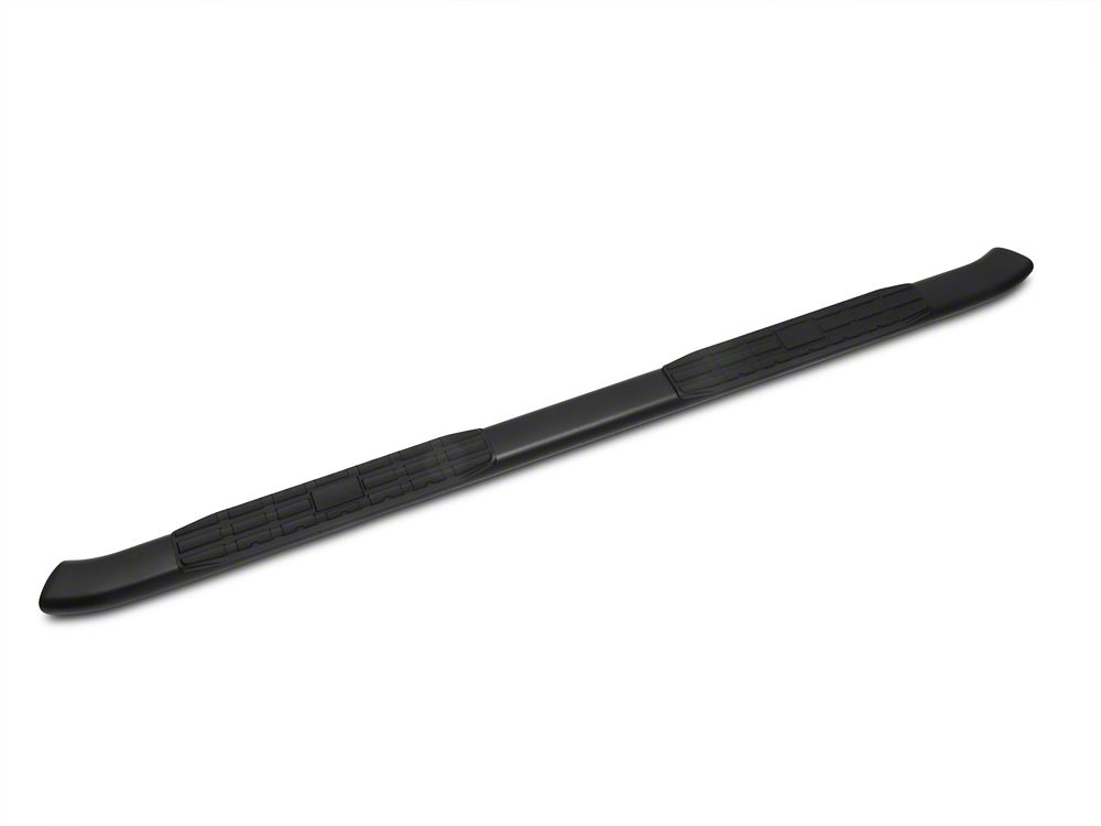 Barricade Pinnacle 4-Inch Oval Bent End Side Step Bars; Rocker Mount; Black (14-18 Sierra 1500 Double Cab, Crew Cab)