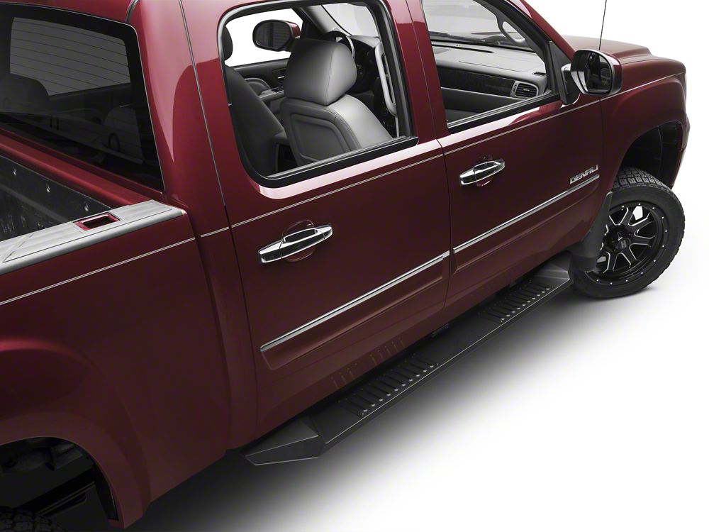 Barricade HD Steel Running Boards; Black (07-13 Sierra 1500 Crew Cab)