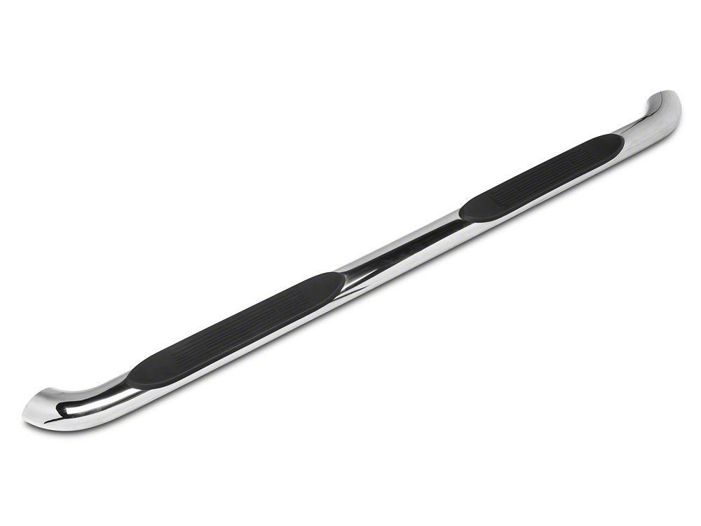 Barricade 4-Inch Oval Bent End Side Step Bars; Rocker Mount; Stainless Steel (14-18 Sierra 1500)