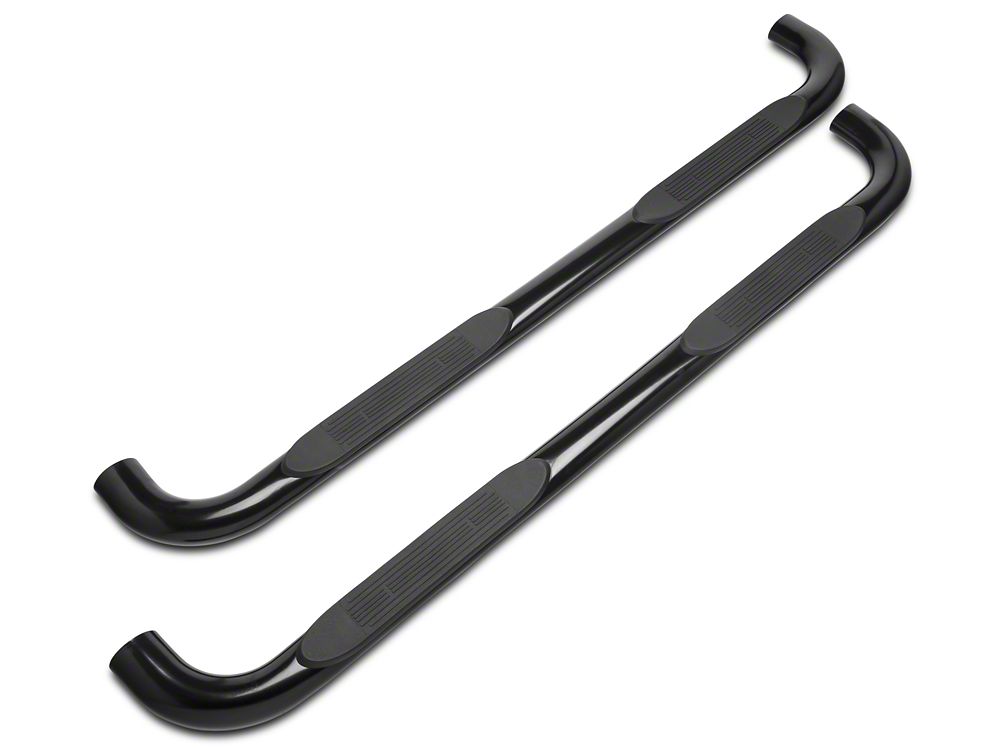 Barricade 4-Inch Oval Bent End Side Step Bars; Body Mount; Black (14-18 Sierra 1500)