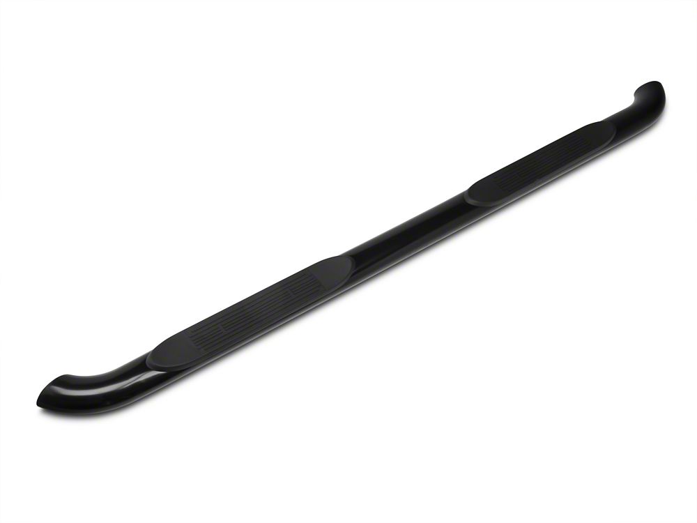 Barricade 4-Inch Oval Bent End Side Step Bars; Rocker Mount; Black (14-18 Sierra 1500)