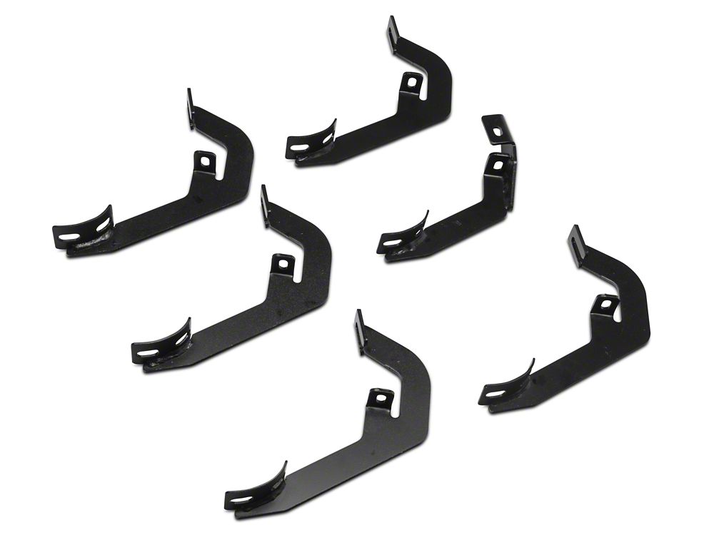 Barricade 4-Inch Oval Bent End Side Step Bars; Rocker Mount; Black (14-18 Sierra 1500)