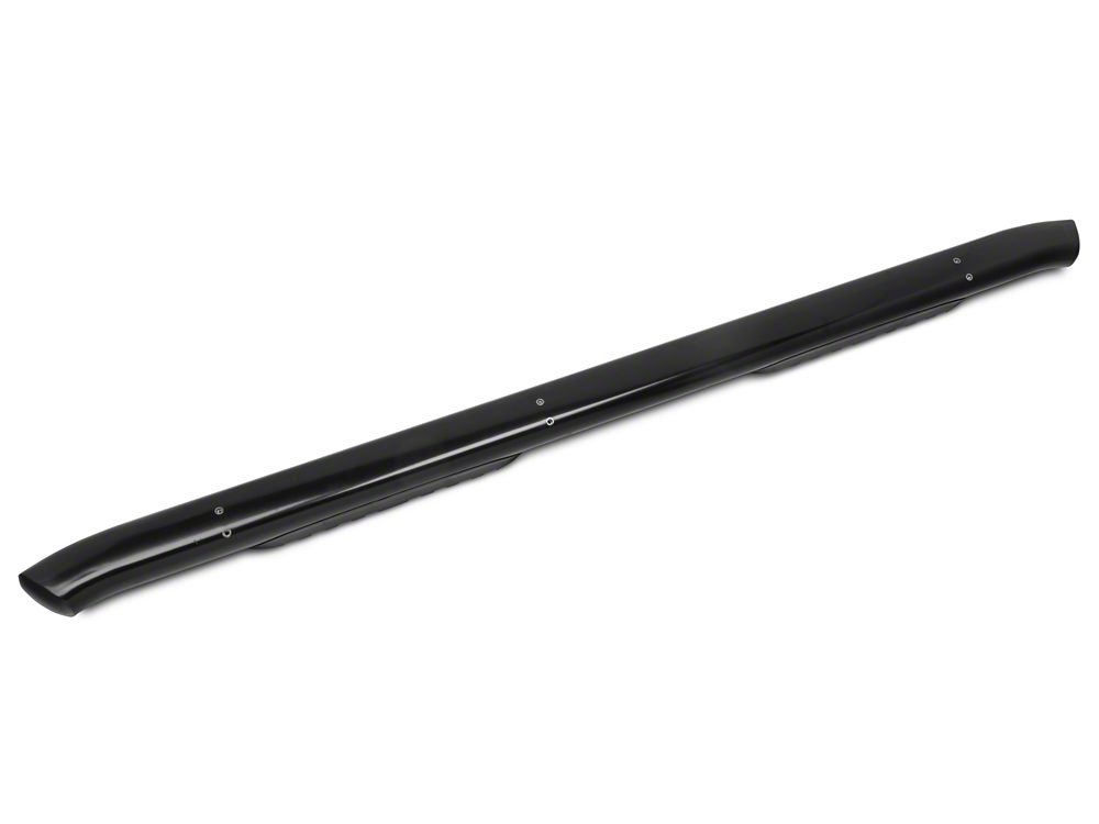 Barricade 5-Inch Oval Bent End Side Step Bars; Rocker Mount; Black (14-18 Sierra 1500)