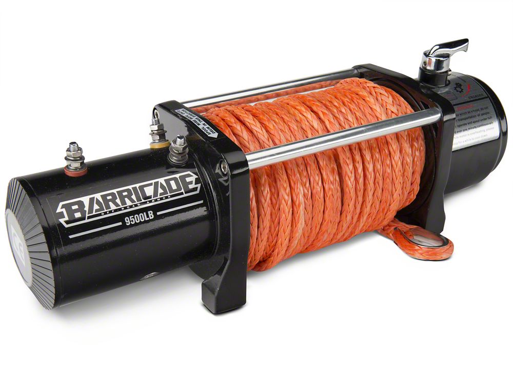 Barricade 9,500 lb. Winch with Synthetic Rope (Universal; Some Adaptation May Be Required)