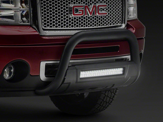 Barricade HD Bull Bar with Skid Plate and 20-Inch LED Dual-Row LED Light Bar; Textured Black (07-18 Sierra 1500)