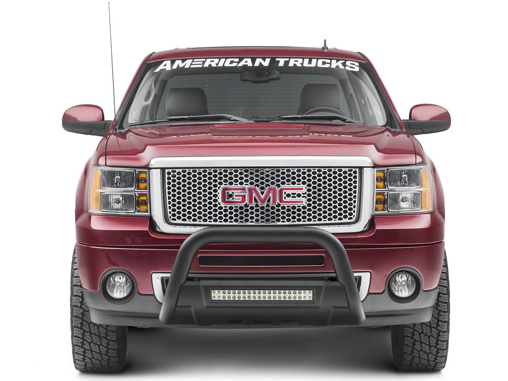 Barricade HD Bull Bar with Skid Plate and 20-Inch LED Dual-Row LED Light Bar; Textured Black (07-18 Sierra 1500)