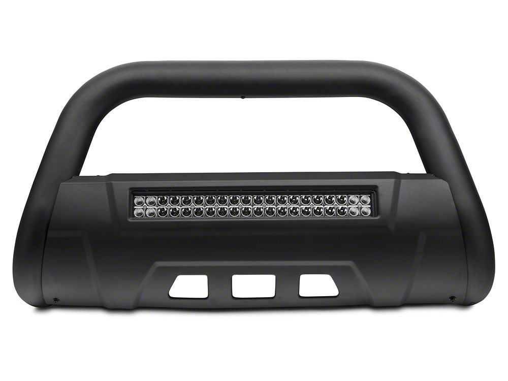 Barricade HD Bull Bar with Skid Plate and 20-Inch LED Dual-Row LED Light Bar; Textured Black (07-18 Sierra 1500)