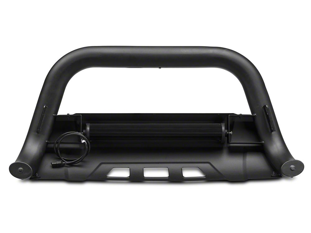 Barricade HD Bull Bar with Skid Plate and 20-Inch LED Dual-Row LED Light Bar; Textured Black (07-18 Sierra 1500)