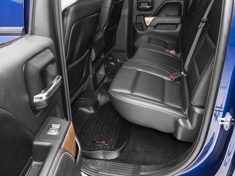 Barricade Rear Floor Mat; Black (14-18 Sierra 1500 Double Cab, Crew Cab)