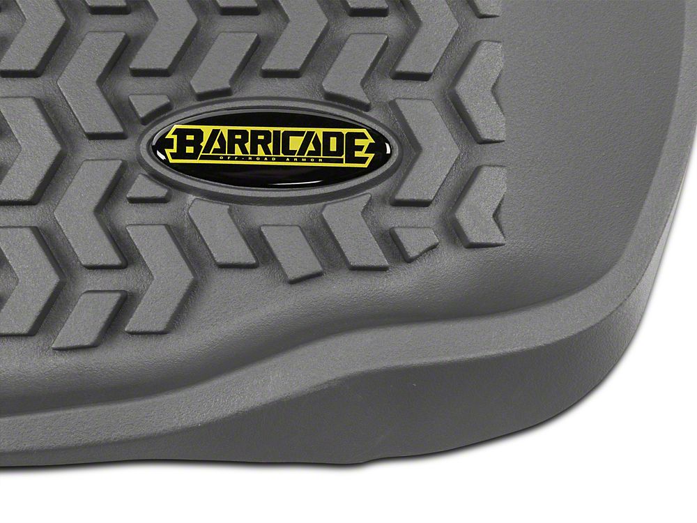 Barricade Rear Floor Mat; Gray (14-18 Sierra 1500 Double Cab, Crew Cab)