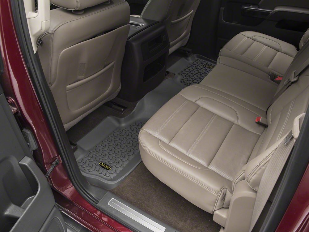 Barricade Rear Floor Mat; Gray (14-18 Sierra 1500 Double Cab, Crew Cab)