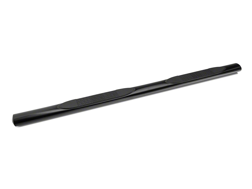 Barricade 4-Inch Oval Straight End Running Boards; Black (99-13 Sierra 1500 Extended Cab, Crew Cab)