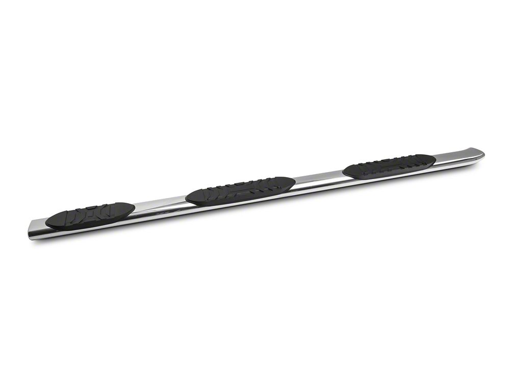 Barricade 5-Inch Oval Bent End Wheel to Wheel Side Step Bars; Stainless Steel (07-13 Sierra 1500 Extended Cab w/ 6.50-Foot Standard Box, Crew Cab)