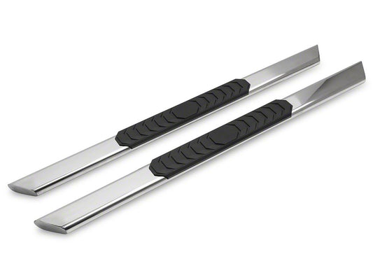 Barricade 4-Inch Flat Oval Running Boards; Stainless Steel (07-18 Sierra 1500 Regular Cab)
