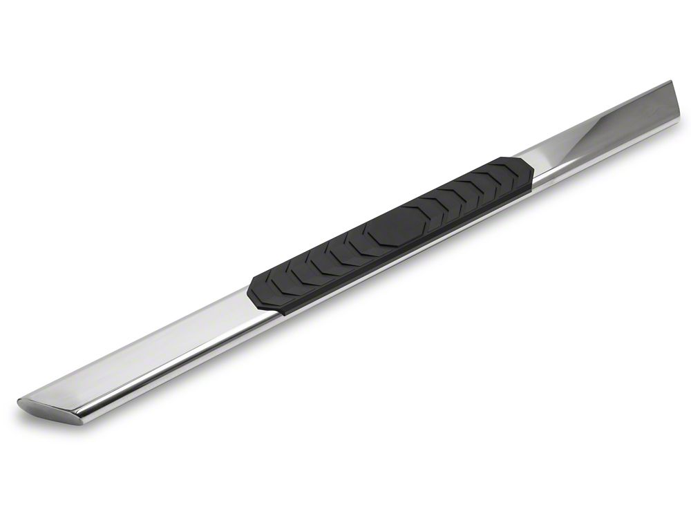 Barricade 4-Inch Flat Oval Running Boards; Stainless Steel (14-18 Sierra 1500 Regular Cab)