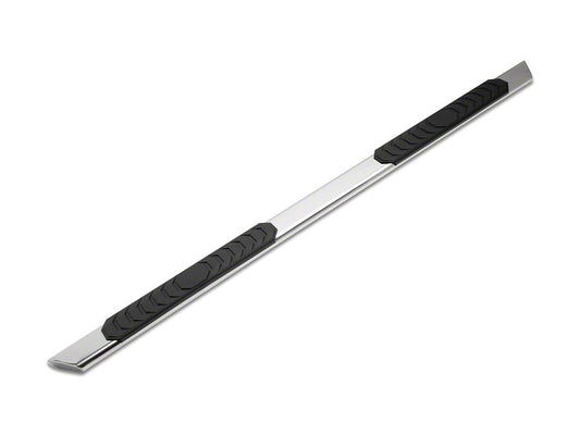 Barricade 4-Inch Flat Oval Running Boards; Stainless Steel (14-18 Sierra 1500 Double Cab)