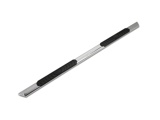 Barricade 4-Inch Flat Oval Running Boards; Stainless Steel (14-18 Sierra 1500 Crew Cab)