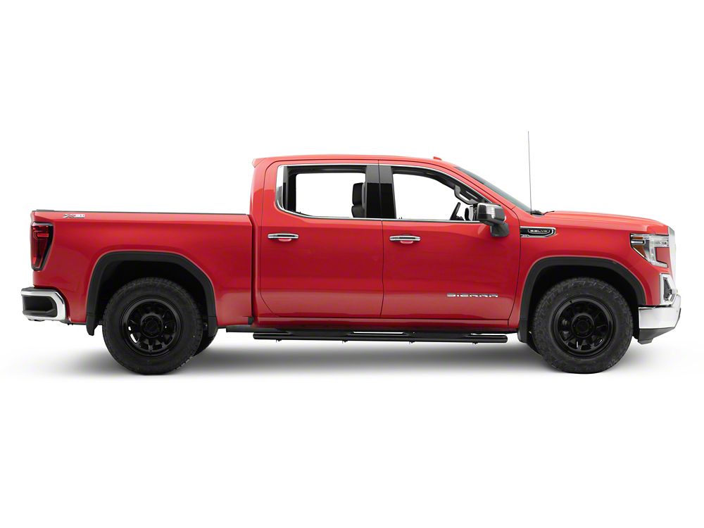 Barricade 5-Inch Oval Bent End Side Step Bars; Black (19-25 Sierra 1500 Crew Cab)