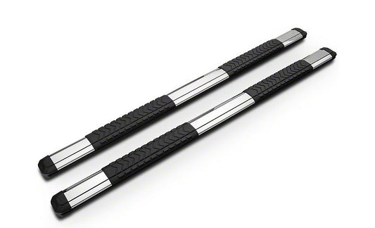 Barricade Saber 5-Inch Aluminum Side Step Bars; Stainless Cover Plates (19-25 Sierra 1500 Crew Cab)