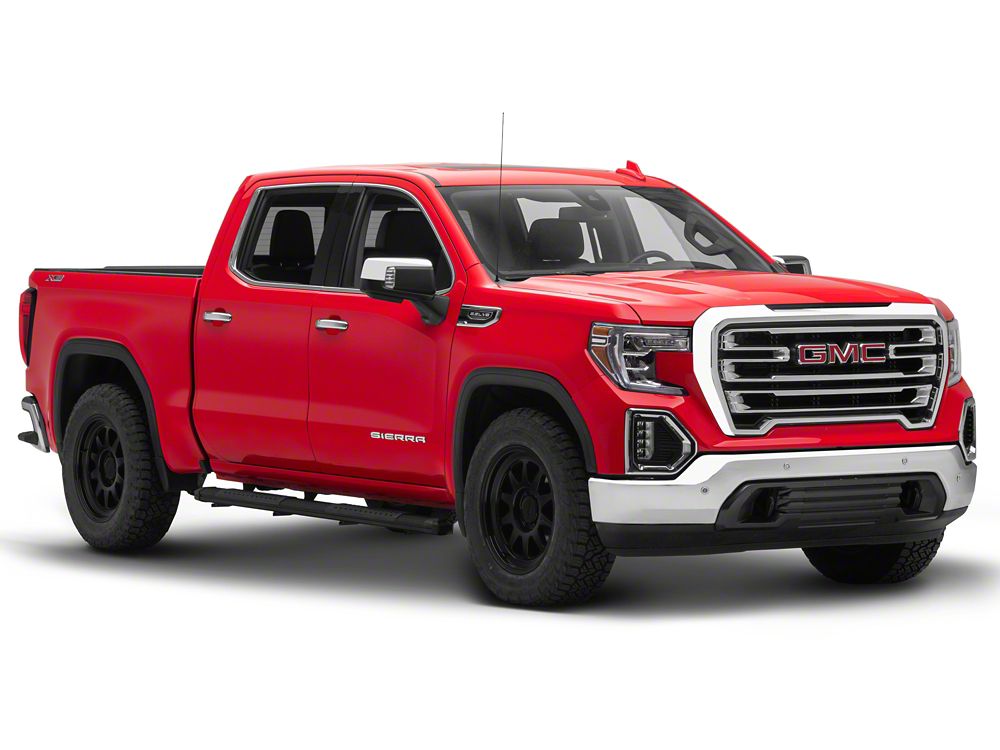 Barricade Saber 5-Inch Aluminum Side Step Bars; Black Cover Plates (19-25 Sierra 1500 Crew Cab)