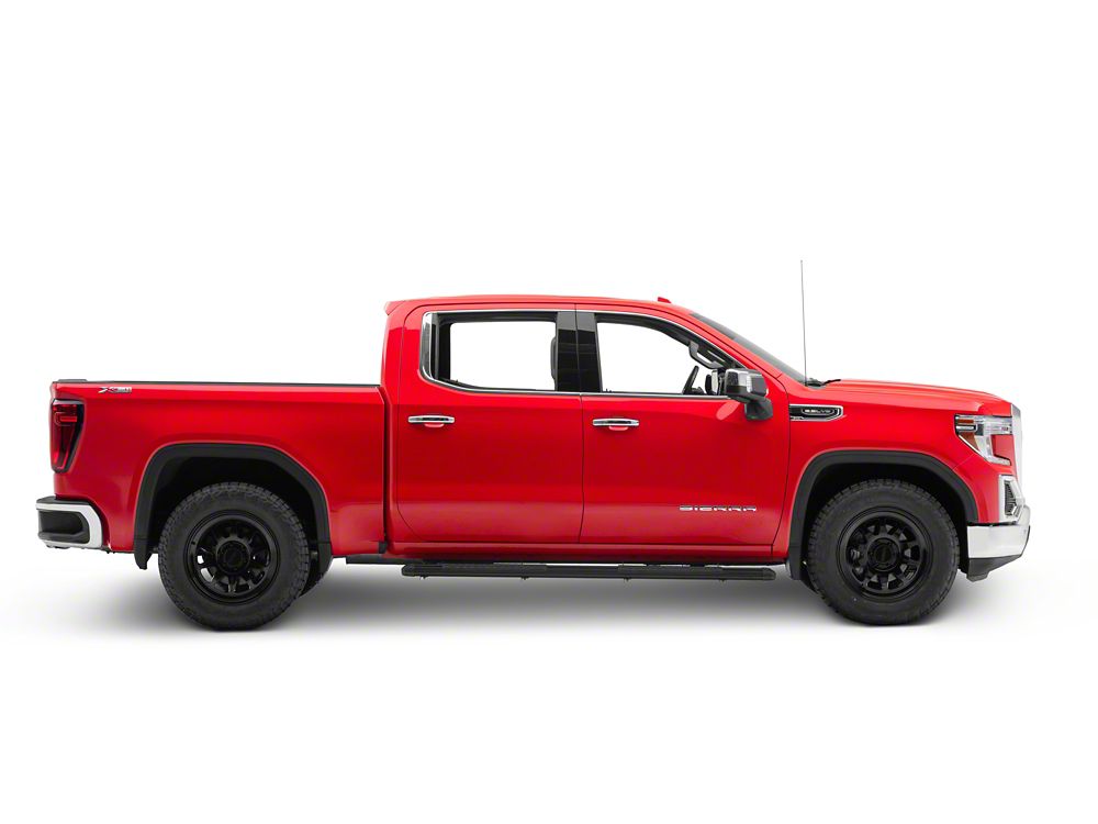 Barricade Saber 5-Inch Aluminum Side Step Bars; Black Cover Plates (19-25 Sierra 1500 Crew Cab)