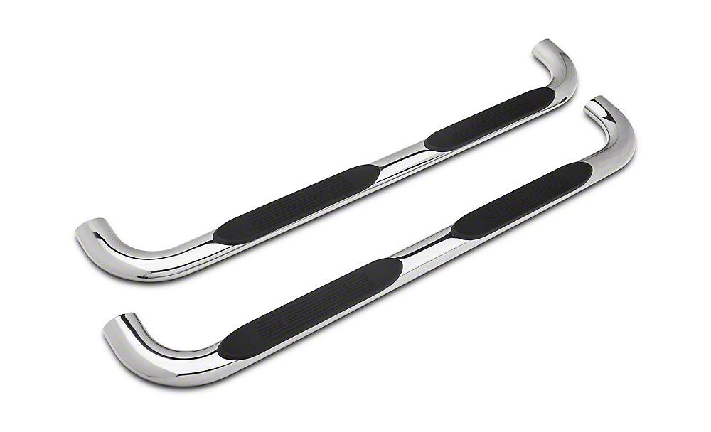Barricade 4-Inch Oval Bent End Side Step Bars; Stainless Steel (19-25 Sierra 1500 Crew Cab)