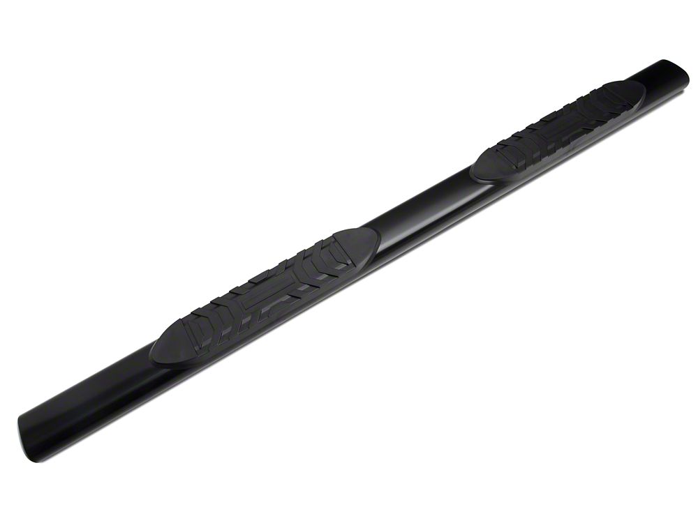 Barricade 5-Inch Oval Straight End Side Step Bars; Black (19-25 Sierra 1500 Double Cab)