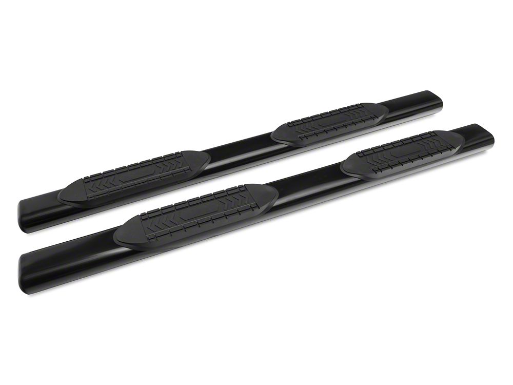 Barricade 6-Inch Oval Straight End Side Step Bars; Black (19-25 Sierra 1500 Double Cab)