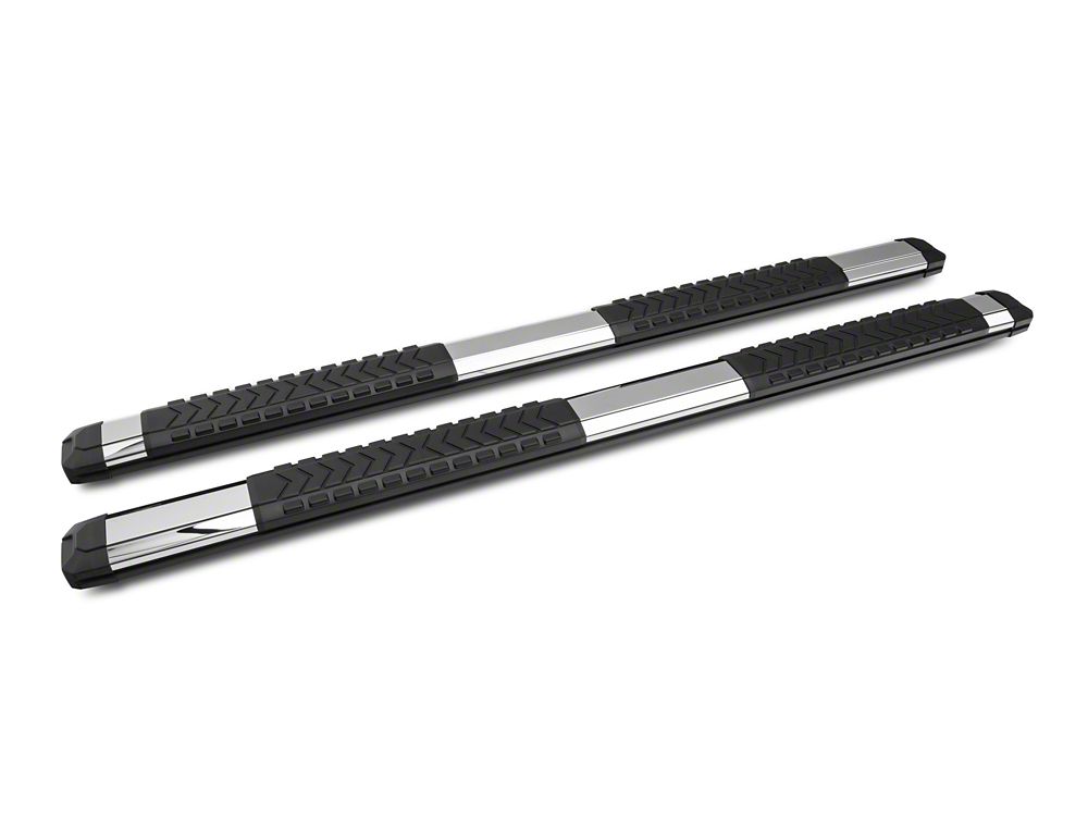 Barricade Saber 5-Inch Aluminum Side Step Bars; Stainless Cover Plates (19-25 Sierra 1500 Double Cab)