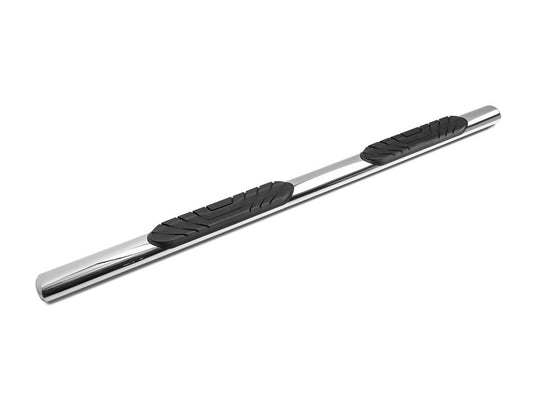 Barricade 4-Inch Oval Straight End Side Step Bars; Stainless Steel (19-25 Sierra 1500 Double Cab)