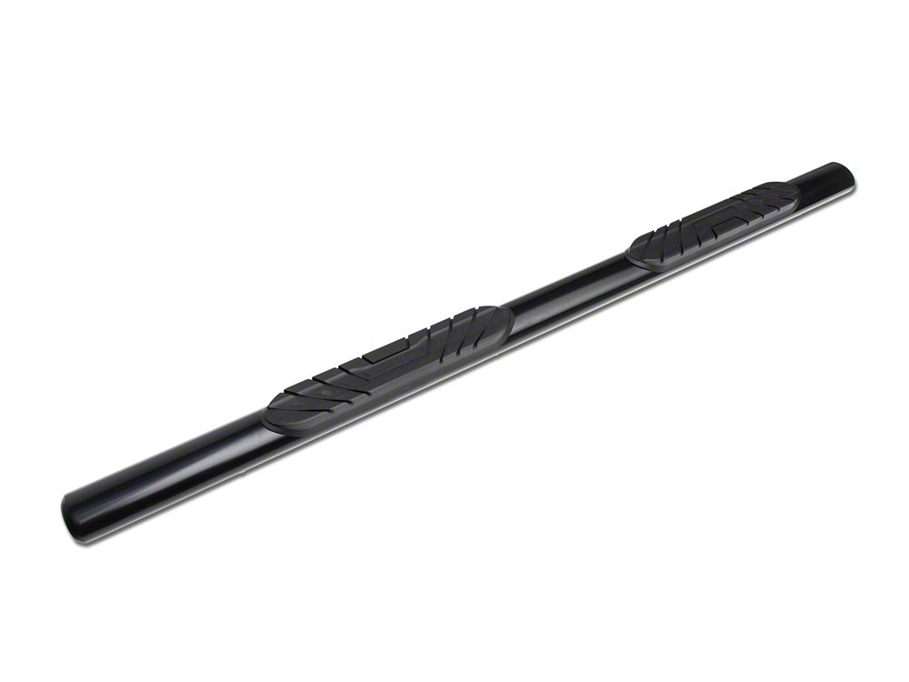 Barricade 4-Inch Oval Straight End Side Step Bars; Black (19-25 Sierra 1500 Double Cab)