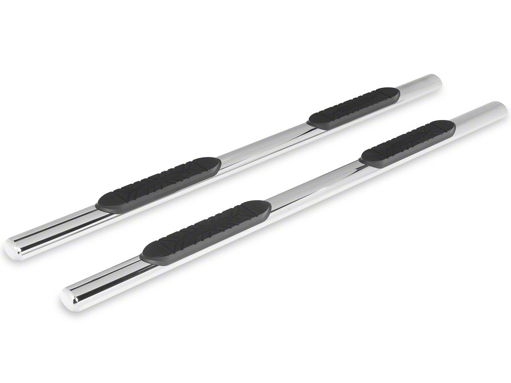 Barricade E-Series Oval Straight Side Step Bars; Stainless Steel (19-25 Sierra 1500 Crew Cab)