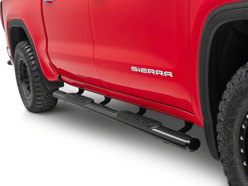 Barricade E-Series Oval Straight Side Step Bars; Black (19-25 Sierra 1500 Crew Cab)