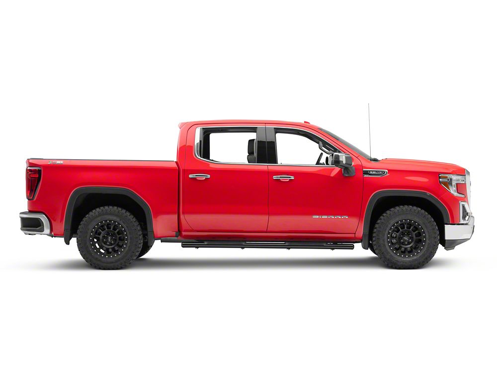 Barricade E-Series Oval Straight Side Step Bars; Black (19-25 Sierra 1500 Crew Cab)