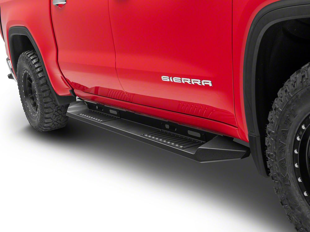Barricade HD Steel Running Boards; Textured Black (19-25 Sierra 1500 Crew Cab)