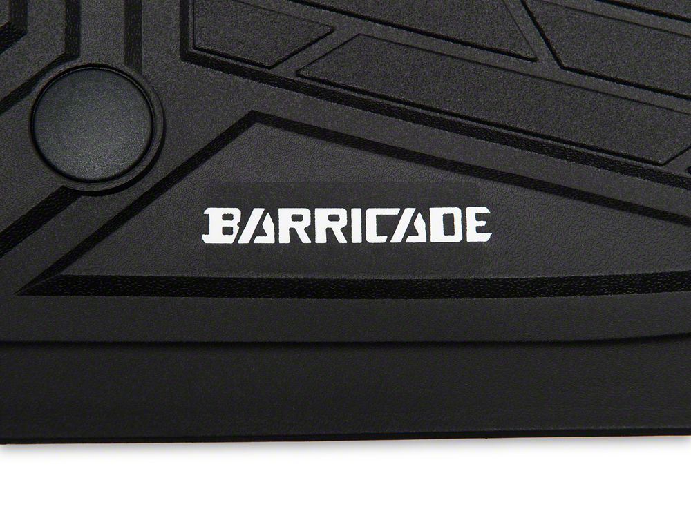 Barricade Custom Fit All-Weather Front and Rear Floor Liners; Black (19-25 Sierra 1500 Crew Cab)