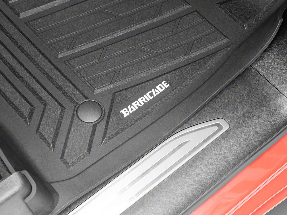 Barricade Custom Fit All-Weather Front and Rear Floor Liners; Black (19-25 Sierra 1500 Crew Cab)