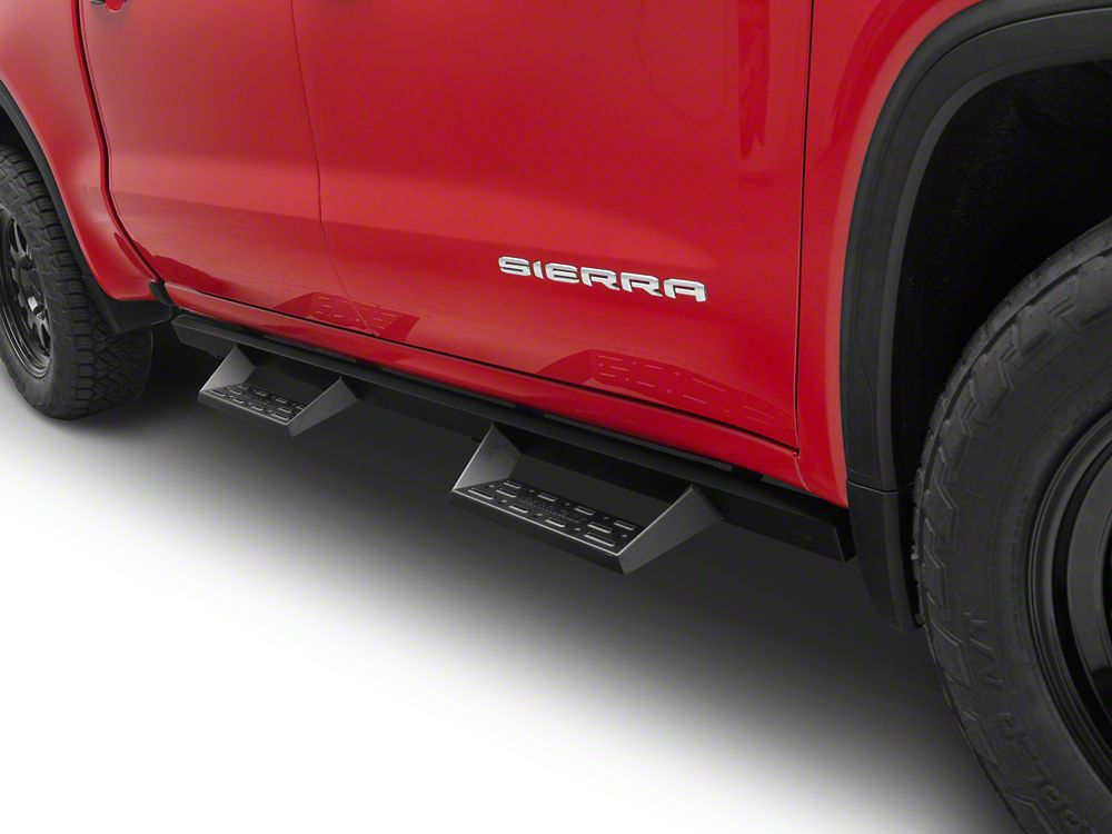 Barricade Canyon Drop Steps; Textured Black (19-25 Sierra 1500 Crew Cab)