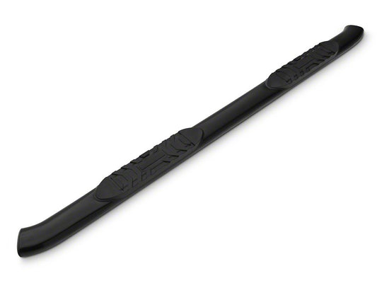 Barricade 5-Inch Oval 60 Degree Bent End Side Step Bars; Black (17-25 F-250 Super Duty SuperCab)