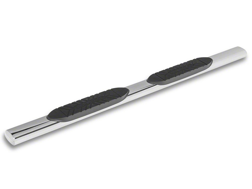 Barricade E-Series 5-Inch Straight End Side Step Bars; Stainless Steel (17-25 F-250 Super Duty SuperCab)