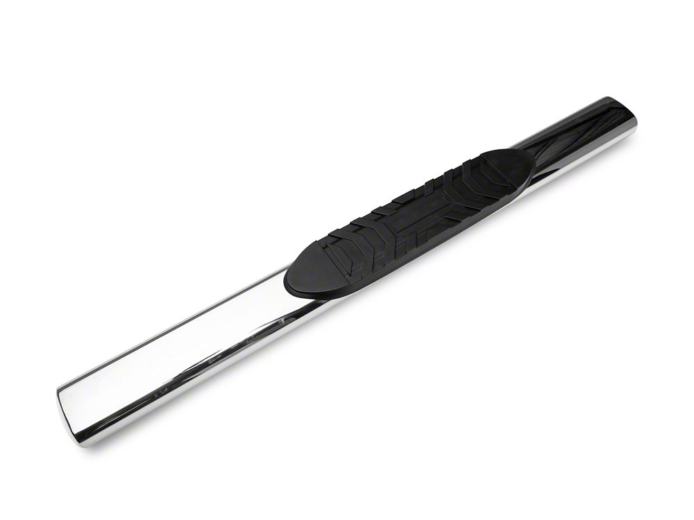 Barricade 5-Inch Oval Straight End Side Step Bars; Rocker Mount; Stainless Steel (07-19 Sierra 3500 HD Regular Cab)