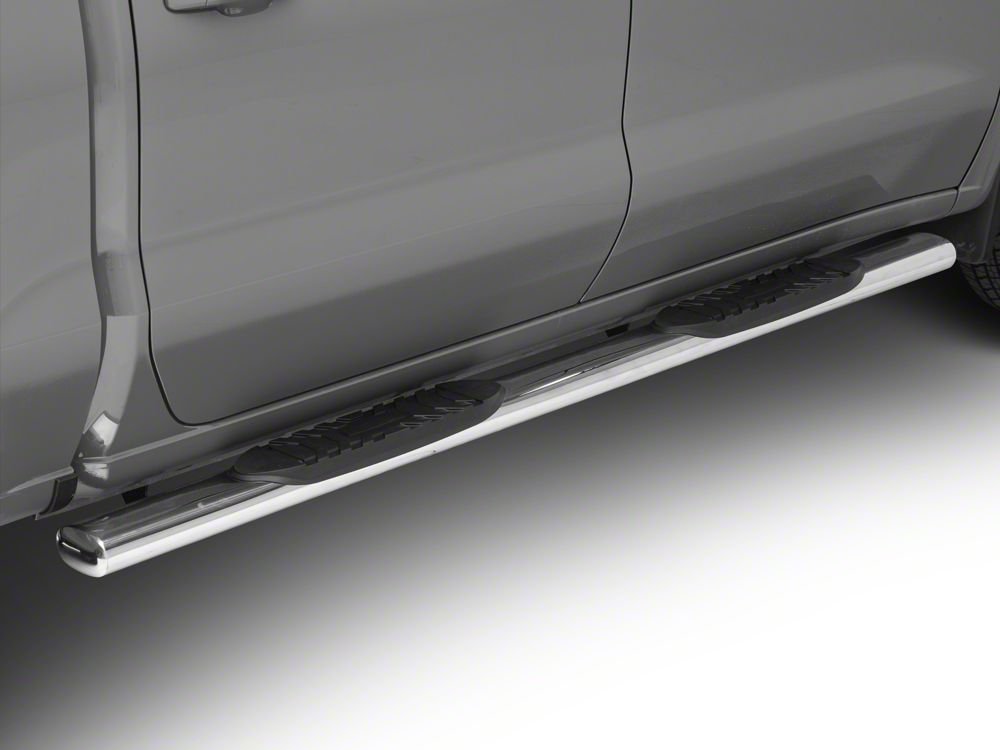 Barricade 5-Inch Oval Side Step Bars; Stainless Steel (20-25 Sierra 3500 HD Crew Cab)