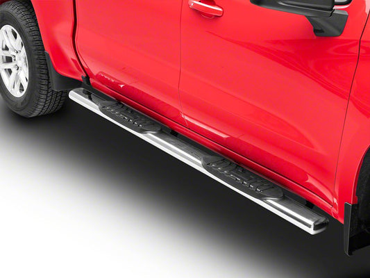 Barricade 5-Inch Oval Side Step Bars; Stainless Steel (20-25 Sierra 3500 HD Crew Cab)