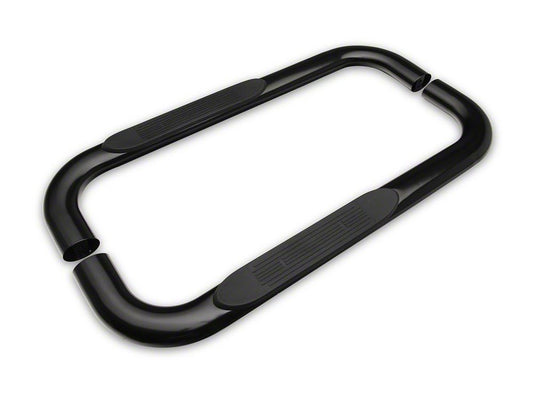 Barricade 4-Inch Oval Bent End Side Step Bars; Black (03-09 RAM 3500 Regular Cab)
